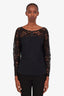 Pre-loved Chanel™ 2009 Black Cotton Lace CC Logo Button Shirt Size 44