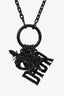 Christian Dior Black Crystal Charm Necklace