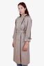 Burberry Beige Wool Cotton Double Lined Belted Trench Coat Size S