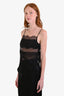 Haelo Black Silk Blend Sheer Lace Blouse Size S