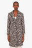 Maje Leopard Print Wool-Blend Coat Size 36
