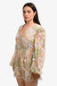 Elliatt Cream Floral Embroidered Sequined Lace LS Romper Size L