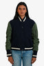 Veronica Beard Navy Green Sleeve Bomber Jacket Size S