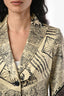 Etro Beige/Brown Satin Patterned Blazer Size 38