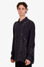 Versace Black Silk Patterned Button Down Shirt Size 45 Mens