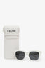 Celine White Logo Sunglasses with White Logo Pouch