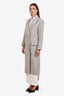 Sandro Grey Double Breasted Midi Jacket Estimated Size S