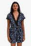 Sandro Black/Blue Floral Short Sleeve Romper Size 38