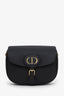 Christian Dior 2024 Black Leather Medium Bobby Oblique Canvas Strap Crossbody Bag