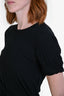 Rick Owens SS 2025 Black Cotton 'Temple' Gathered T-Shirt Size S