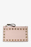 Valentino Pink Leather Rockstud Card Holder