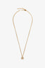 Celine Gold Tone Rhinestone Triomphe Pendant Necklace