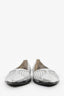 Prada Metallic Silver Leather Pointed Toe Flats Size 41