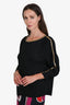 3.1 Phillip Lim Black Silk Chain Mail Detail Top Size 2