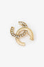 Pre-loved Chanel™ Gold Tone Crystal CC Brooch