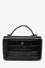 Pre-loved Chanel™ 2026 Black Croc Embossed Small Top Handle Vanity Case GHW