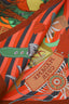 Hermès Orange/Multicolour Silk 'Madame Cuir' Scarf 45cm