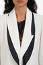 Alexander McQueen White/Black Silk Lapel Midi Coat Size 40