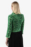 Bottega Veneta 2021 Green Chenille Boucle Button Jacket Size 36