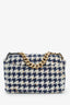 Pre-loved Chanel™ Blue Houndstooth Tweed Medium 19 Flap Bag