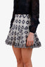 Sandro Navy/White Floral Embroidered Mini Skirt Size 1