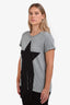 Stella McCartney Grey/Black Cotton Star Fringe T-Shirt Size 40