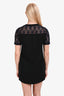 A.L.C. Black Crepe/Navy Blue Lace Short Sleeve Mini Dress Size 6