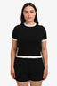 Maje Black/White Knit Short Sleeve T-Shirt Size 3