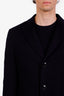 Manteau bleu marine personnalisé Loro Piana en laine/cachemire, à simple boutonnage, taille 50 homme
