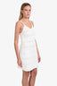 Pre-loved Chanel™ 21P White Crystal CC Embellishments Crochet Sleeveless Mini Dress Size 38