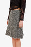 Pre-loved Chanel™ Silver/Green Tweed Knee Length Skirt Size 40