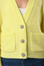 Ganni Neon Green Alpaca Blend Embellished Buttons Cardigan S