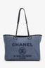 Pre-Loved Chanel™ 2016-17 Blue Denim Sequin Small Deauville Tote
