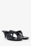 Gucci Black Leather Vittoria Thong Heels Size 40