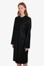 Toteme Black Cotton Collarless Cinched Button Down Coat Size 38