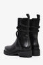 Rene Caovilla Black Leather Cleo Combat Biker Boots Size 37.5