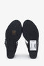 Saint Laurent Black Woven Leather Tribute Espadrille Wedge Sandals Size 37
