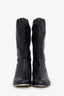 Pre-Loved Chanel™ Black Leather Beaded CC Round Toe Boots Size 35