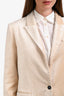 Forte Forte Cream Cotton Blend Velvet Single Button Blazer Size 2