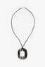 Hermès 1910s Black Striped 'ismu' Necklace