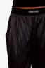 Tom Ford Black Silk Logo Band Pants Size M