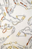 Hermès Olive Green/Cream Silk 'Les Chevaux Dechaines' Scarf 90