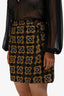 Marni Brown/Black Square Pattern Prints Mini Skirt Size 36