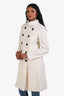 Manteau blanc en laine boutonné Burberry London, taille 4