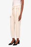 Brunello Cucinelli Cream Cotton Belted Pleated Pants Size 6