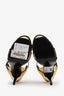 Saint Laurent Gold Embossed Crocodile Tribute Heels Size 37.5