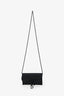 Christian Dior 2021 Black Ultramatte Leather Small Saddle Pouch with Chain