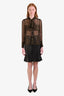 Pre-loved Chanel™ 2004 Black Lambskin Leather Interlocking CC Midi Skirt Size 38