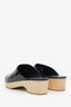 Pre-loved Chanel™ Black Patent Leather Perforated CC Wooden Clogs Size 41