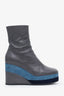 Hermès Grey Leather and Suede Mid Boots Estimated Size 5.5